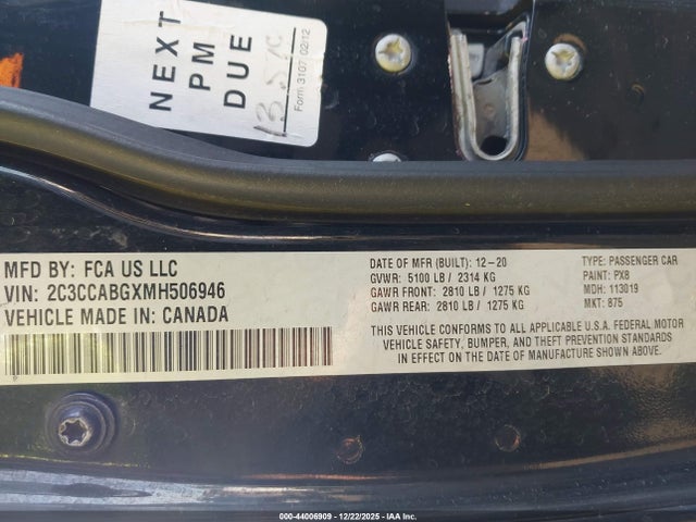 Продаж на аукціоні авто 2021 Chrysler 300 300s, vin: 2C3CCABGXMH506946, номер лоту: 44006909