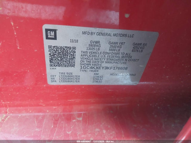 Продажа на аукционе авто 2019 Chevrolet Silverado 3500hd Ltz, vin: 1GC4KXEY3KF176608, номер лота: 44006967