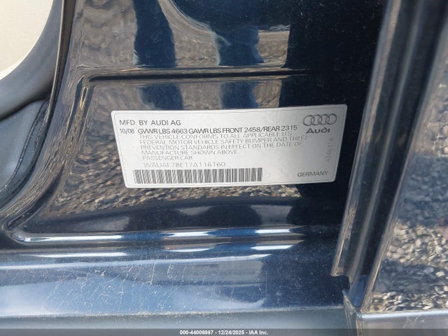 2007 AUDI A4 WAUAF78E17A116160 Photo 8