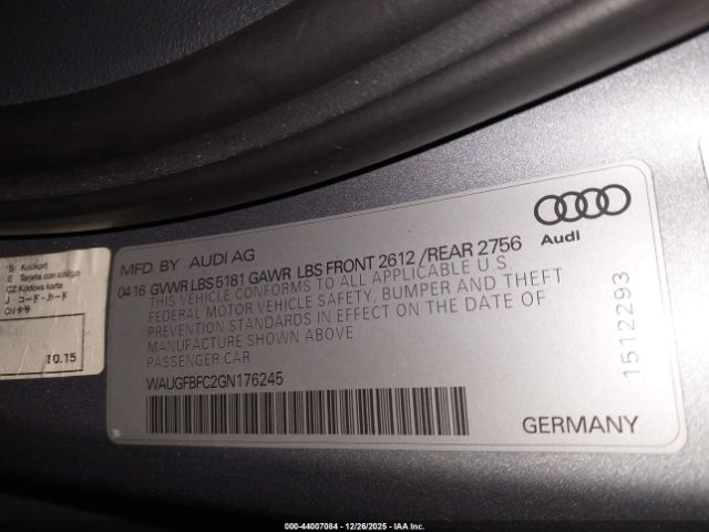 2016 AUDI A6 WAUGFBFC2GN176245 Photo 8