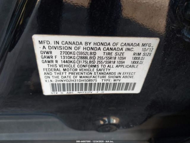 2013 ACURA MDX 2HNYD2H31DH508975 Photo 8