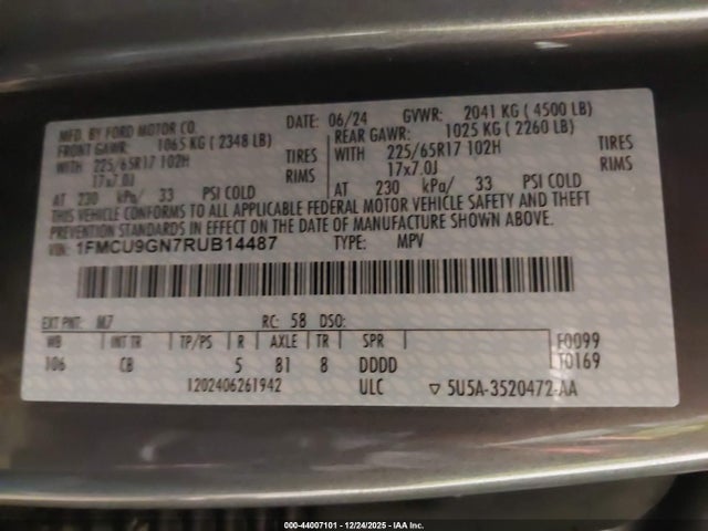 2024 FORD ESCAPE 1FMCU9GN7RUB14487 Photo 8