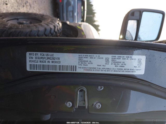 Aukcja sprzedaży 2024 Ram 2500 Laramie  4x4 6'4 Box, vin: 3C6UR5FL9RG262170, numer aukcji: 44007126