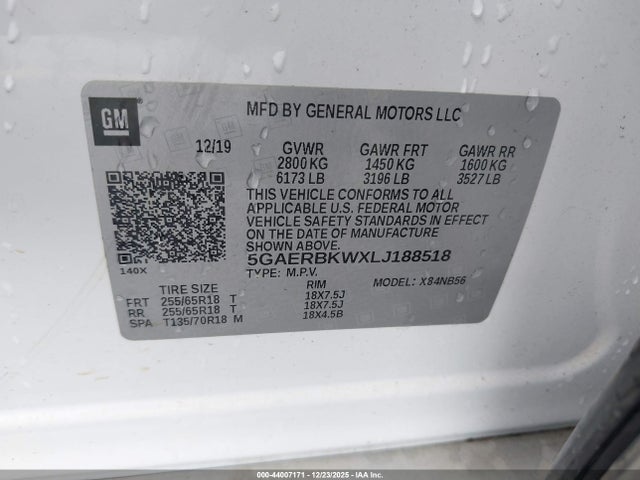 Продажа на аукционе авто 2020 Buick Enclave Fwd Essence, vin: 5GAERBKWXLJ188518, номер лота: 44007171