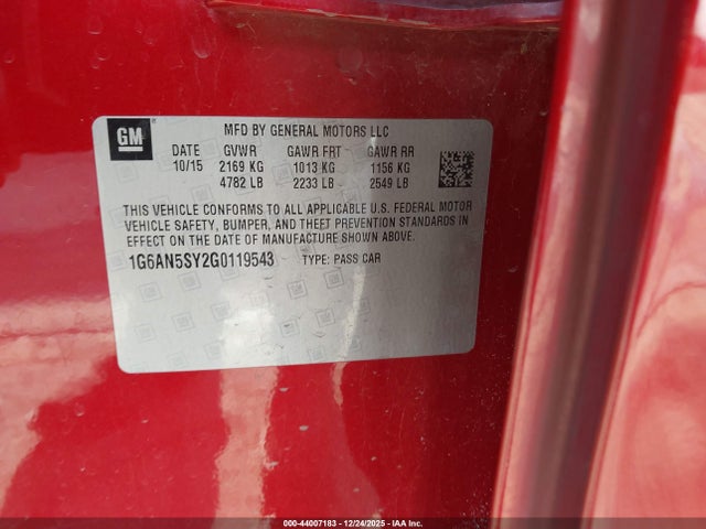 2016 CADILLAC ATS-V 1G6AN5SY2G0119543 Photo 8