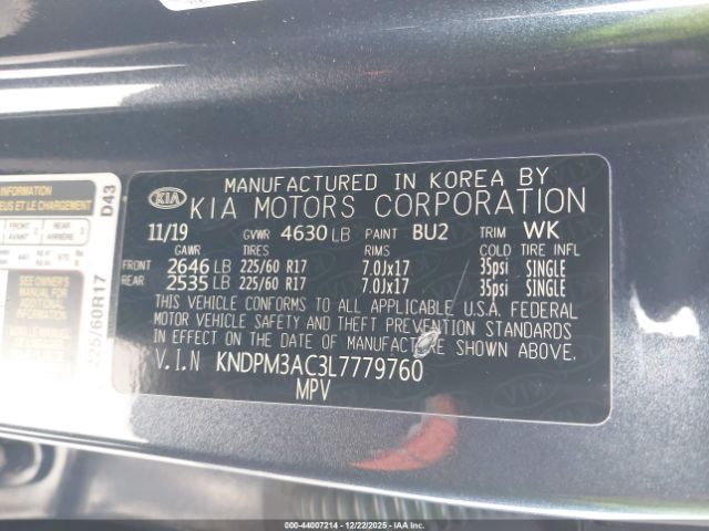 2020 KIA SPORTAGE KNDPM3AC3L7779760 Photo 8