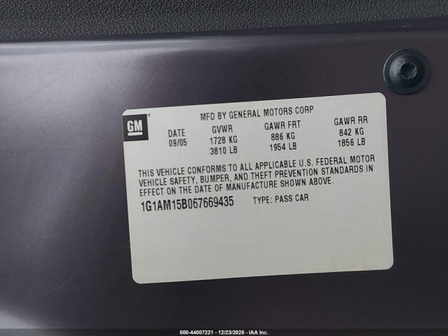 2006 CHEVROLET COBALT 1G1AM15B067669435 Photo 8