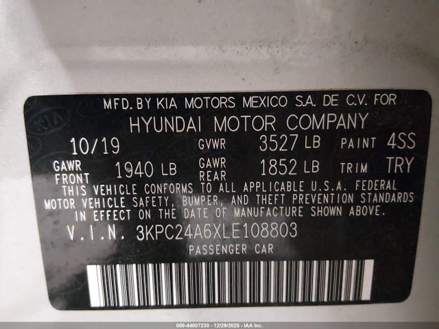 2020 HYUNDAI ACCENT 3KPC24A6XLE108803 Photo 8