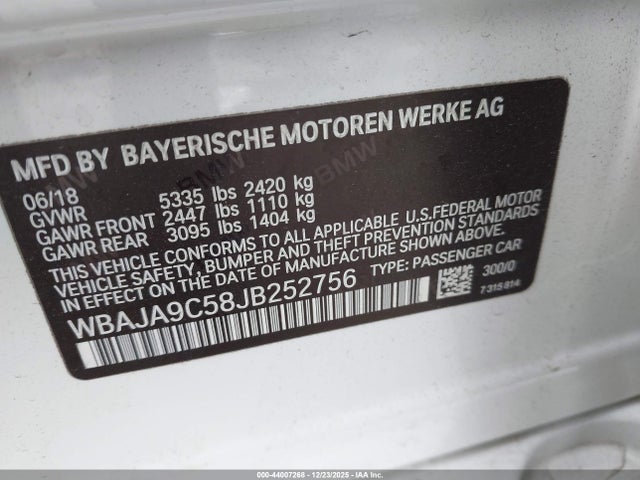 WBAJA9C58JB252756 BMW 530e Iperformance