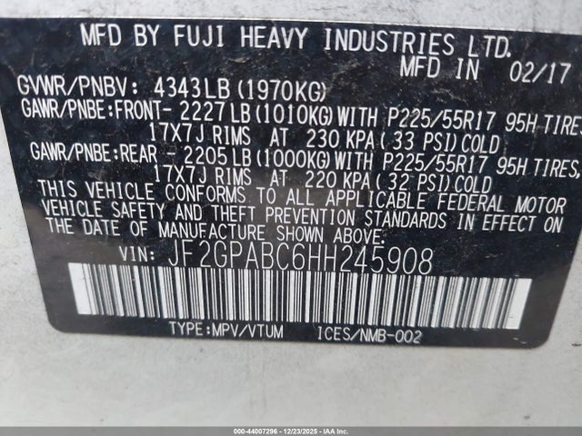 2017 SUBARU CROSSTREK JF2GPABC6HH245908 Photo 8