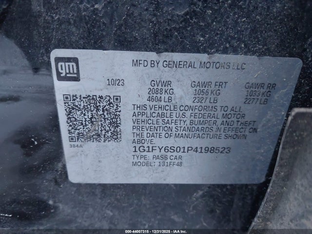 1G1FY6S01P4198523 Chevrolet Bolt Euv Fwd Lt