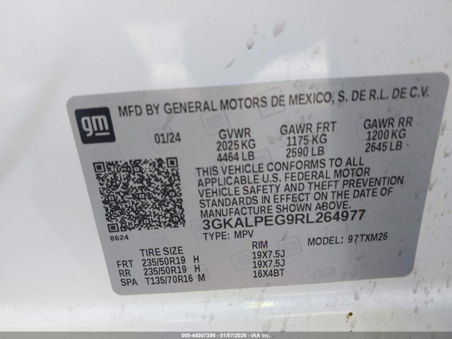 Aukcja sprzedaży 2024 Gmc Terrain Fwd Slt, vin: 3GKALPEG9RL264977, numer aukcji: 44007396