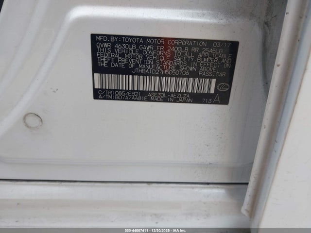 Aukcja sprzedaży 2017 Lexus Is 200t, vin: JTHBA1D27H5050706, numer aukcji: 44007411
