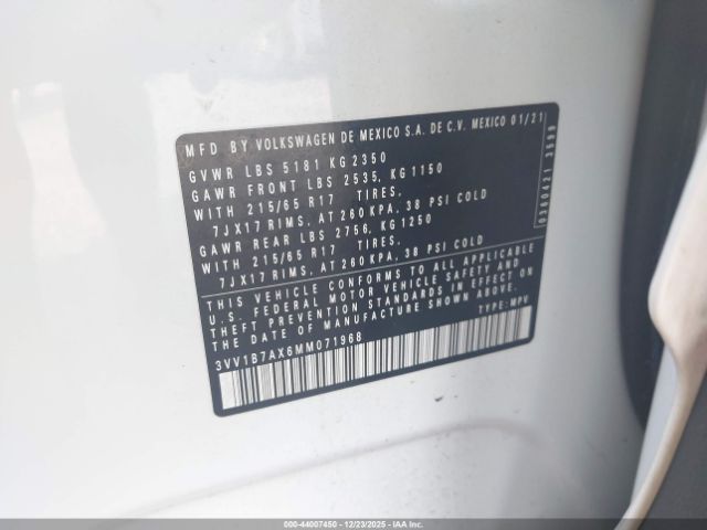 2021 VOLKSWAGEN TIGUAN 3VV1B7AX6MM071968 Photo 8
