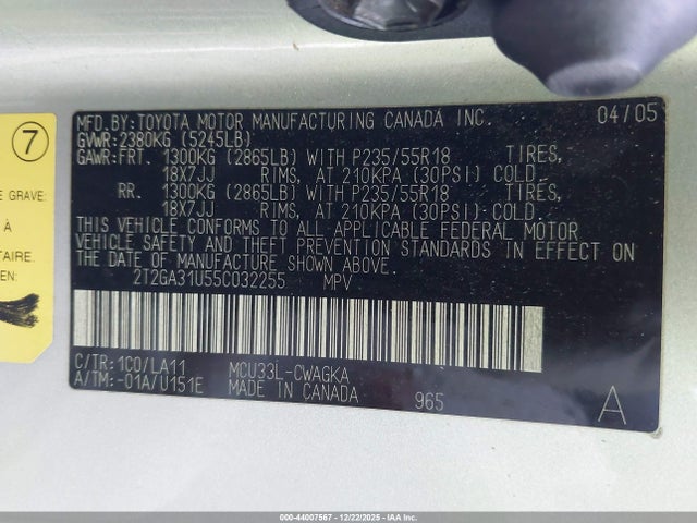 2005 LEXUS RX 330 2T2GA31U55C032255 Photo 8