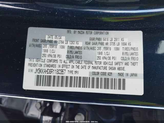 JM3KKAHD8R1180357 Mazda Cx-90 3.3 Turbo Select