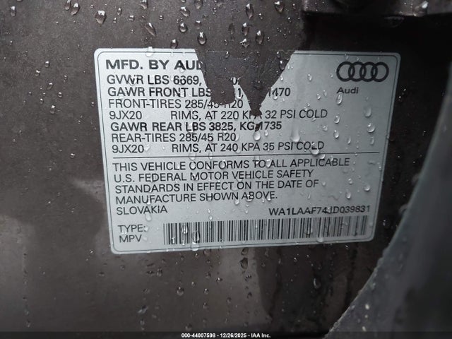 2018 AUDI Q7 WA1LAAF74JD039831 Photo 8
