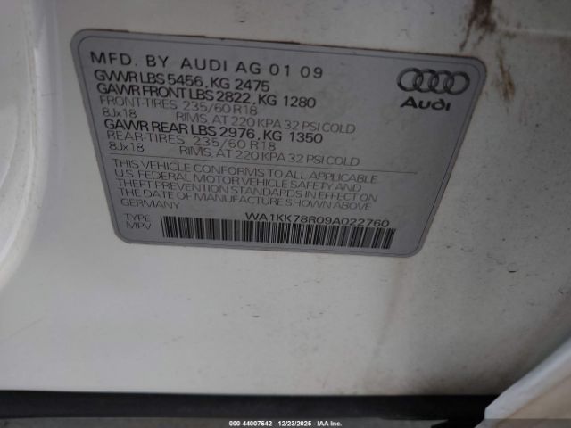 2009 AUDI Q5 WA1KK78R09A022760 Photo 8