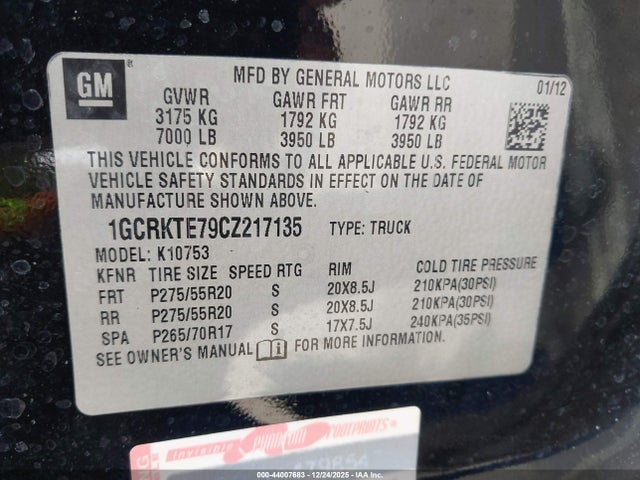 2012 CHEVROLET SILVERADO 1500 1GCRKTE79CZ217135 Photo 8