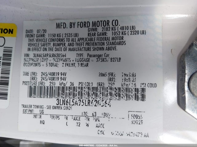 2020 LINCOLN MKZ 3LN6L5A95LR620564 Photo 8