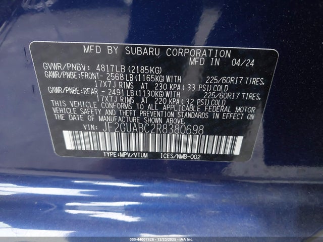 Subaru Crosstrek 2024 JF2GUABC2R8380698 Image 9