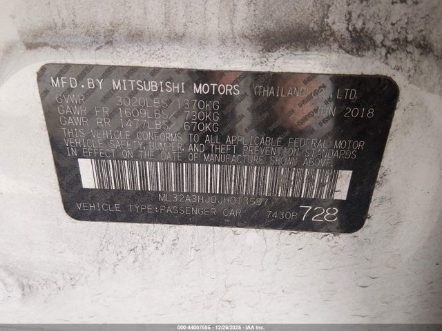 2018 MITSUBISHI MIRAGE ML32A3HJ0JH013597 Photo 8