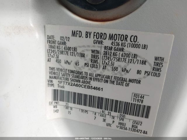 2012 FORD F-250 1FT7X2A60CEB54661 Photo 8