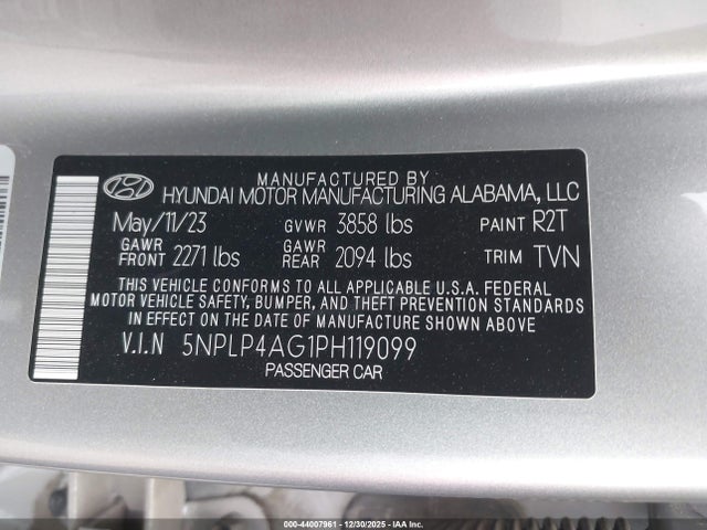 Hyundai Elantra Limited 2023 5NPLP4AG1PH119099 Image 9