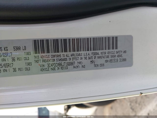 2018 DODGE JOURNEY 3C4PDCAB6JT166807 Photo 8