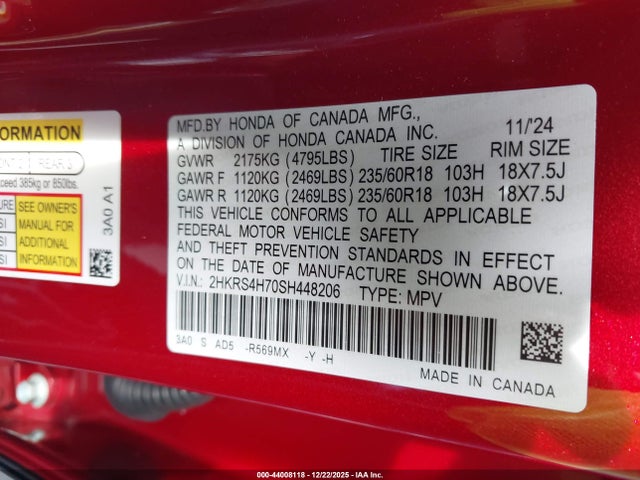 2HKRS4H70SH448206 Honda CR-V