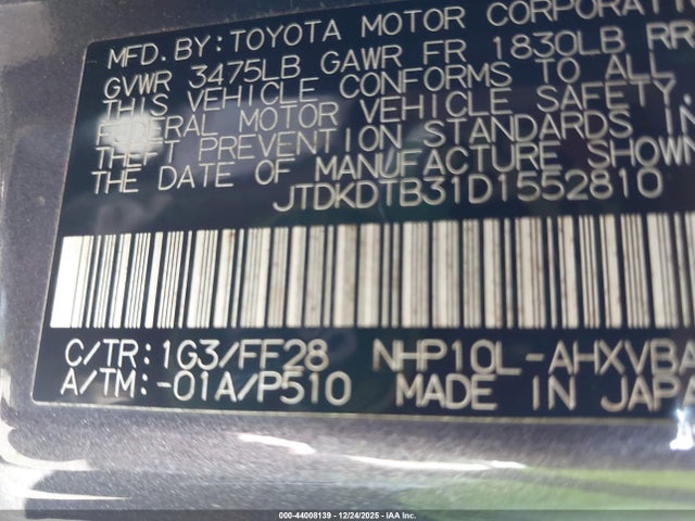 2013 TOYOTA PRIUS C JTDKDTB31D1552810 Photo 8