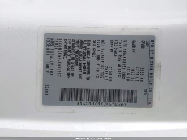 3N6CM0KNXJK690387 Nissan NV200 SV