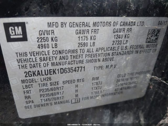 2013 GMC TERRAIN 2GKALUEK1D6354771 Photo 8