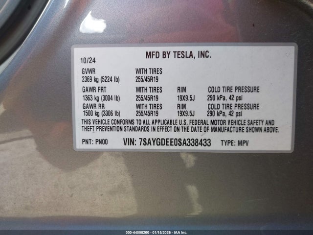 2025 TESLA MODEL Y 7SAYGDEE0SA338433 Photo 8