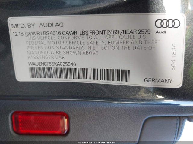 2019 AUDI A5 WAUENCF55KA025546 Photo 8