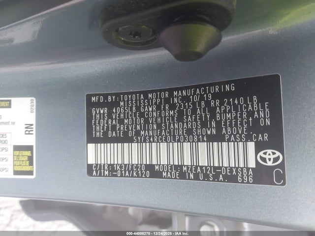 5YFS4RCE0LP030814 Toyota COROLLA SE