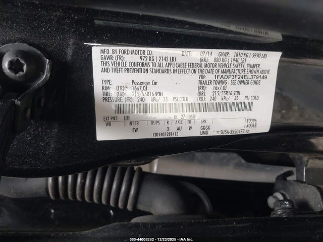 2014 FORD FOCUS 1FADP3F24EL379149 Photo 8