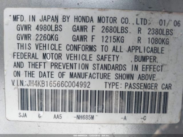 2006 ACURA RL JH4KB16566C004992 Photo 8