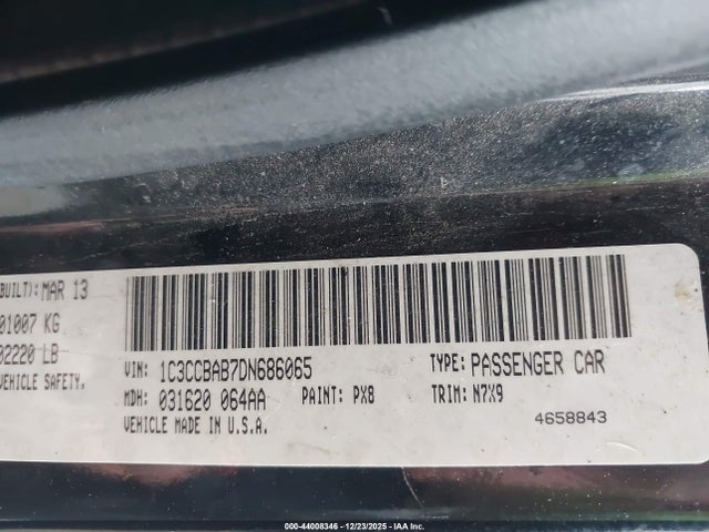 Продаж на аукціоні авто 2013 Chrysler 200 Lx, vin: 1C3CCBAB7DN686065, номер лоту: 44008346