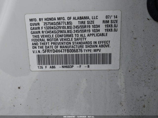 2015 ACURA MDX 5FRYD4H47FB006876 Photo 8