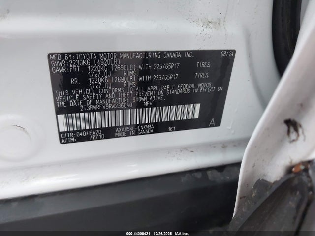 2T3RWRFV9RW236040 Toyota Rav4 Hybrid Xle