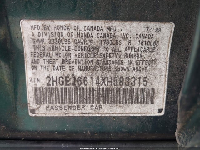 1999 HONDA CIVIC 2HGEJ6614XH583315 Photo 8