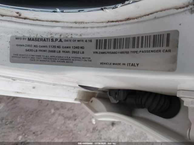 2016 MASERATI GHIBLI ZAM57RSA6G1189765 Photo 8