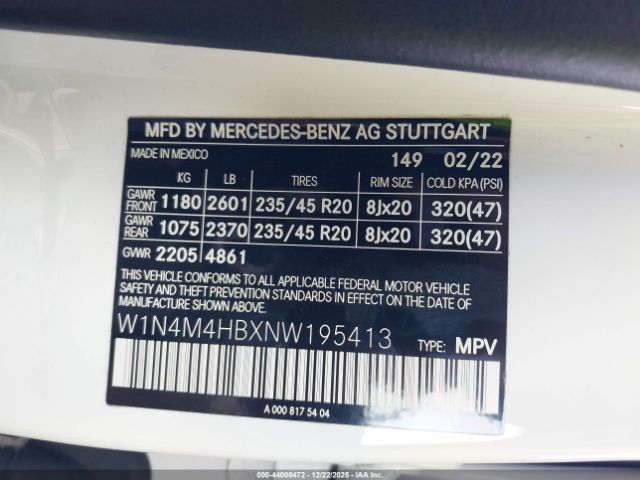 2022 MERCEDES-BENZ GLB 250 W1N4M4HBXNW195413 Photo 8