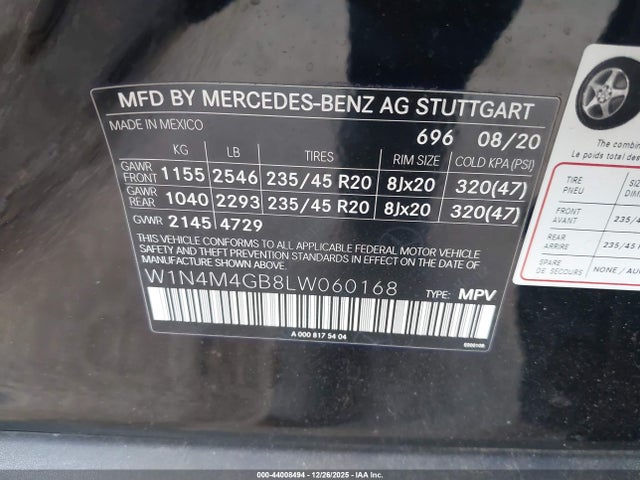 2020 MERCEDES-BENZ GLB 250 W1N4M4GB8LW060168 Photo 8