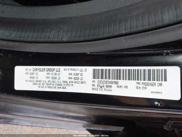 Продажа на аукционе авто 2013 Dodge Avenger Sxt, vin: 1C3CDZCB7DN507882, номер лота: 44008506