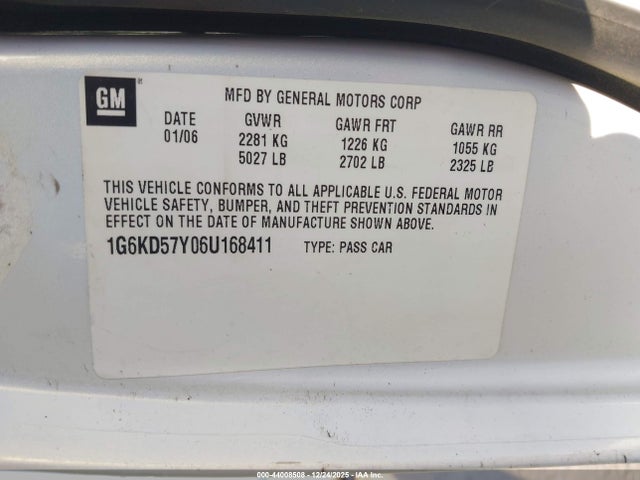 2006 CADILLAC DTS 1G6KD57Y06U168411 Photo 8