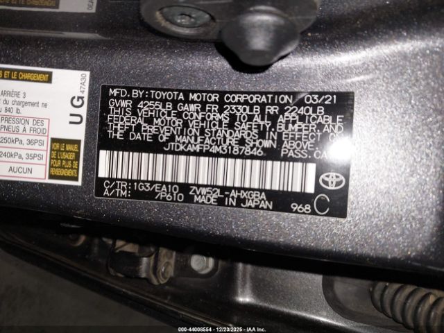 2021 TOYOTA PRIUS PRIME JTDKAMFP4M3187846 Photo 8