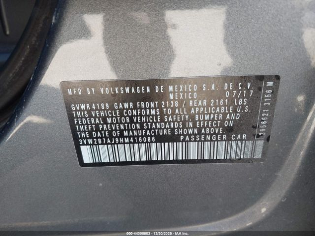 2017 VOLKSWAGEN JETTA 3VW2B7AJ9HM416086 Photo 8
