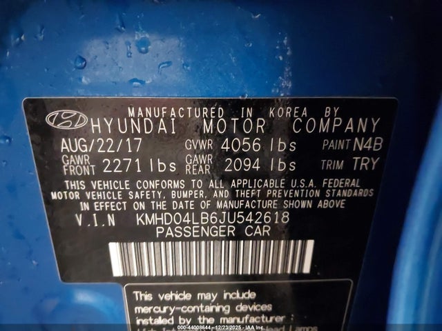 KMHD04LB6JU542618 Hyundai Elantra Sport